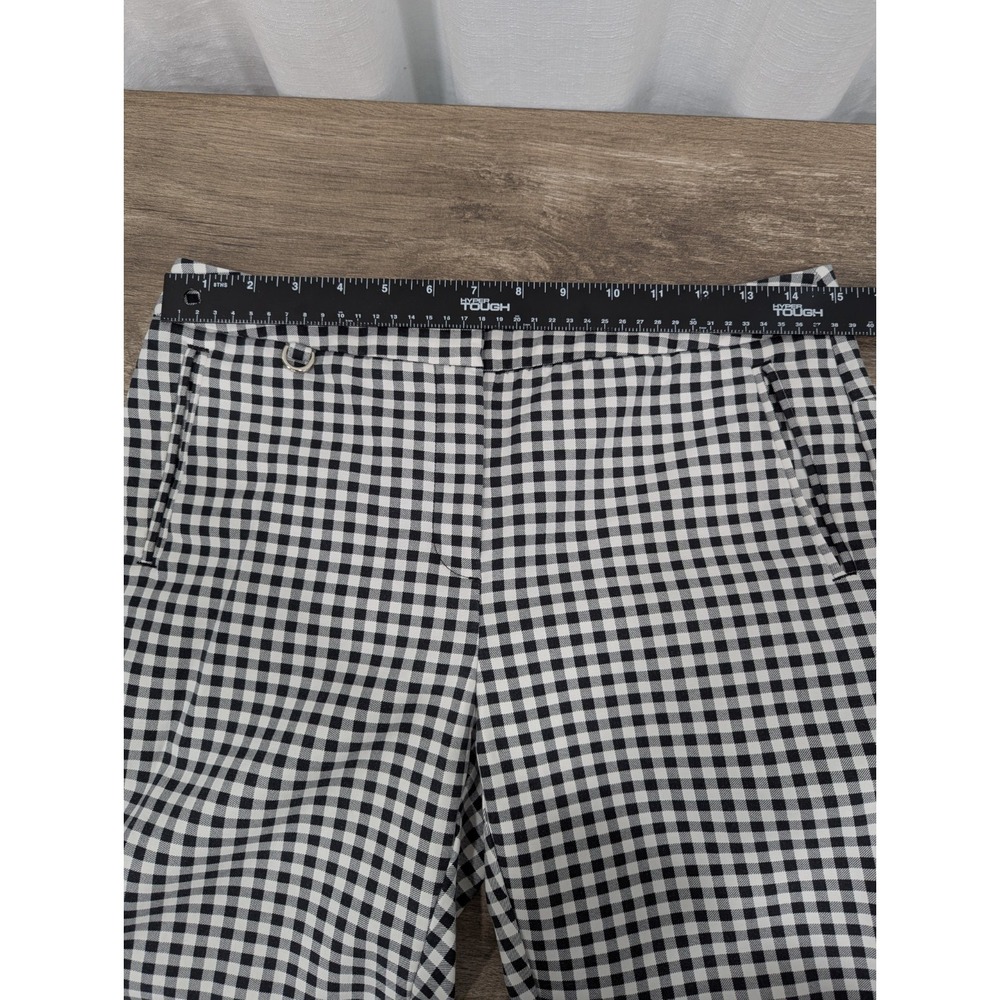 Adrianna Papell Ankle Pant Sz 8 Kate Fit Black White Gingham Check Preppy Office - Picture 5 of 9